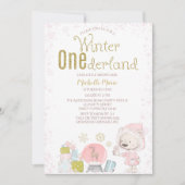 Winter Onederland Woodland 1e verjaardag Kaart (Voorkant)