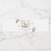 Winter Onederland Woodland Animal Birthday Waterfles Etiket (Enkel label)