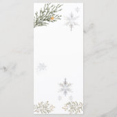 Winter Onederland Woodland Animal Eerste Verjaarda Menu (Achterkant)