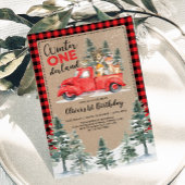 Winter ONEderland Woodland Animals 1e verjaardag Kaart