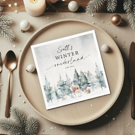 Winter ONEderland Woodland Animals 1st Birthday Servet