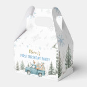 Winter Onederland Woodland Animals Birthday Bedankdoosjes (Achterkant)