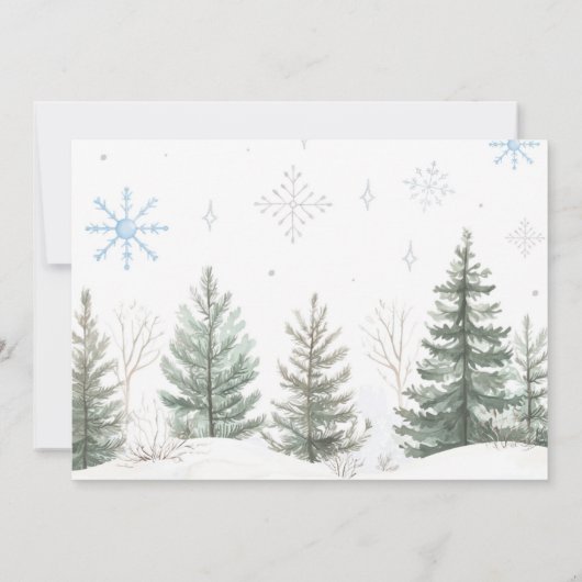 Winter Onederland Woodland Animals Birthday Photo Kaart (Achterkant)