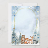 Winter ONEderland Woodland Animals Forest Verjaard Kaart (Achterkant)