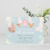 Winter ONEderland Woodland Animals Verjaardag Kaart (Staand voorkant)