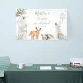 Winter Onederland Woodland Dier Verjaardag Groot Spandoek (Beurs)