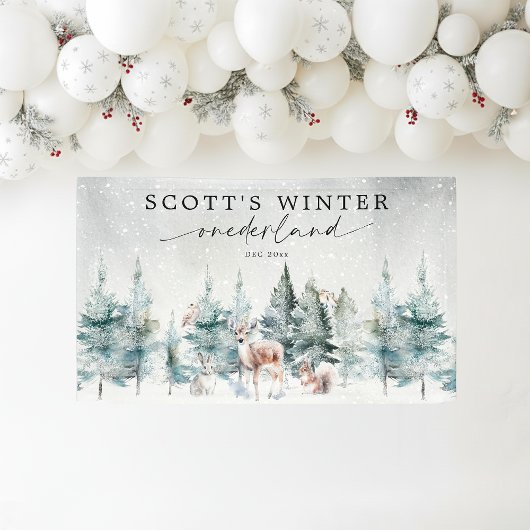 Winter ONEderland Woodland Forest 1st Birthday Spandoek