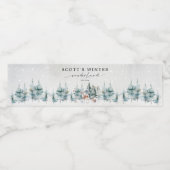 Winter ONEderland Woodland Forest 1st Birthday Waterfles Etiket (Enkel label)