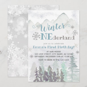 Winter ONEderland Woodland Forest Birthday Kaart
