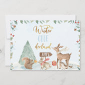 Winter Onederland Woodland Fotodag Kaart (Achterkant)