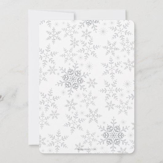 Winter ONEderland Zilver Glitter 1e Verjaardag Kaart (Achterkant)