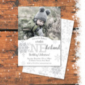 Winter ONEderland Zilver Glitter 1e Verjaardag Kaart