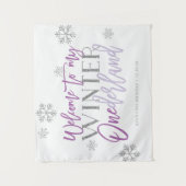 Winter ONEderland Zilver Glitter Welkomstbord Wandkleed (Voorkant)