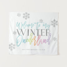 Winter ONEderland Zilver Regenboog Welkomstbord
