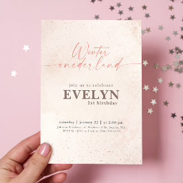 Winter Onederland Zilveren Glitter Baby 1e Verjaar Kaart
