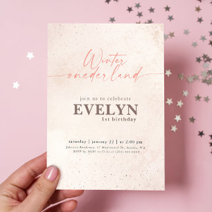 Winter Onederland Zilveren Glitter Baby 1e Verjaar Kaart