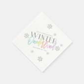 Winter ONEderland Zilveren Glitter Regenboog 1e Da Servet (Hoek)