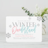 Winter ONEderland Zilveren Glitterij 1e Verjaardag Kaart (Staand voorkant)