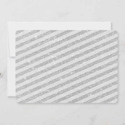 Winter ONEderland Zilveren Glitterij 1e Verjaardag Kaart (Achterkant)