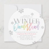 Winter ONEderland Zilveren Regenboog 1e Verjaardag Kaart (Voorkant)