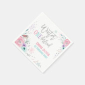 Winter ONEderland Zilveren Roze Bloemen Sneeuwvlok Servet (Hoek)