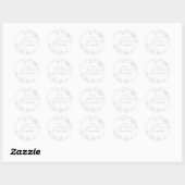 Winter Onederland Zilveren Roze Glitter 1e Verjaar Ronde Sticker (Vel)