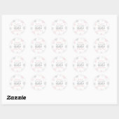 Winter Onederland Zilveren Roze Glitter 1e Verjaar Ronde Sticker (Vel)