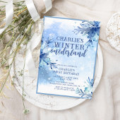 Winter Onederland Zilveren Sneeuwvlokken 1e Verjaa Kaart