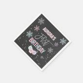 Winter ONEderland Zilveren Verjaardagsfeest Servet (Hoek)