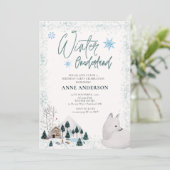 Winter Onederlant 1e Eerste Verjaardag Dieren Kaart (Staand voorkant)