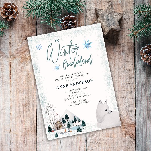 Winter Onederlant 1st First Birthday Animals  Kaart