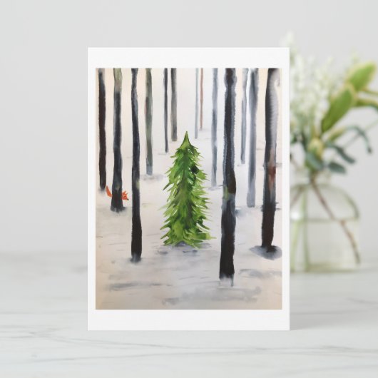 winter ontmoeting feestdagenkaart (Staand voorkant)