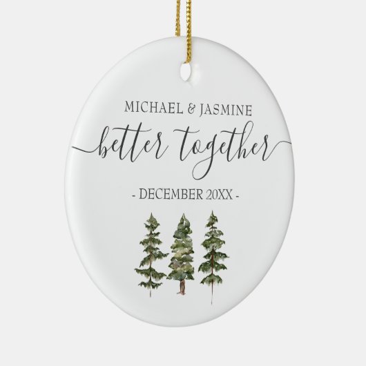 Winter onze eerste kerst beter samen boom keramisch ornament (Rechts)