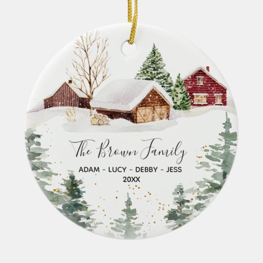 Winter Onze Eerste Kerstmis in ons nieuwe huis Keramisch Ornament (Voorkant)