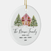 Winter Onze Eerste Kerstmis in ons nieuwe huis Keramisch Ornament (Rechts)