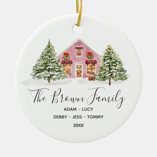 Winter Onze Eerste Kerstmis in ons nieuwe huis Keramisch Ornament (Voorkant)