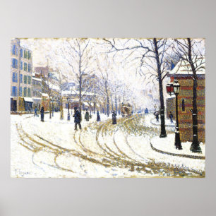 Winter op Boulevard de Clichy, Frankrijk Poster