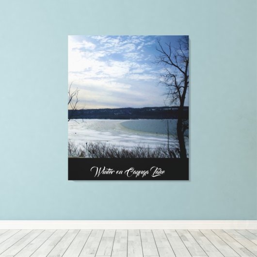 WINTER OP CAYUGA LAKE CANVAS AFDRUK (Insitu (Houten vloer))