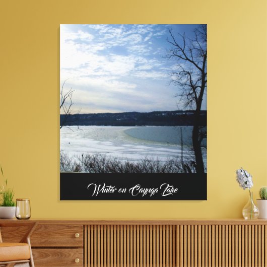 WINTER OP CAYUGA LAKE CANVAS AFDRUK (Insitu (Woonkamer))