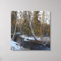 Winter op Chester Creek Stretched Canvas Print