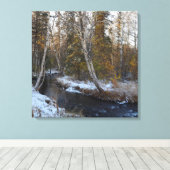 Winter op Chester Creek Stretched Canvas Print (Insitu (Houten vloer))