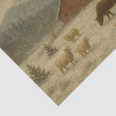 Winter op de boerderij tissuepapier (Detail)