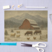 Winter op de boerderij tissuepapier (Craft)