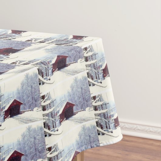 WINTER OP DE GEDEKTE BRIDGE TAFELKLEED (Voorbeeld)