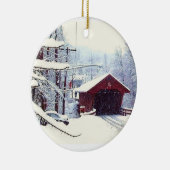 WINTER OP DE GEDEKTE BRIDGE-versiering Keramisch Ornament (Rechts)