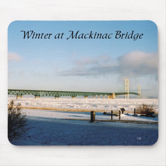 Winter op de Mackinac Bridge-mousepad Muismat (Voorkant)