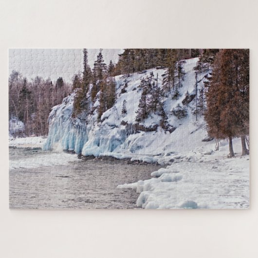Winter op de oever van Lake Superior Legpuzzel (Horizontaal)