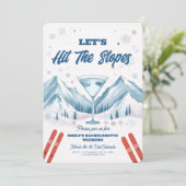 Winter op de pistes vrijgezellenfeest weekend kaart (Staand voorkant)