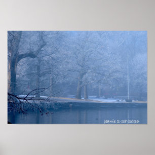 Winter op de rivier poster