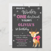 Winter op ederland verjaardagsuitnodiging Deer bab Kaart (Voorkant)